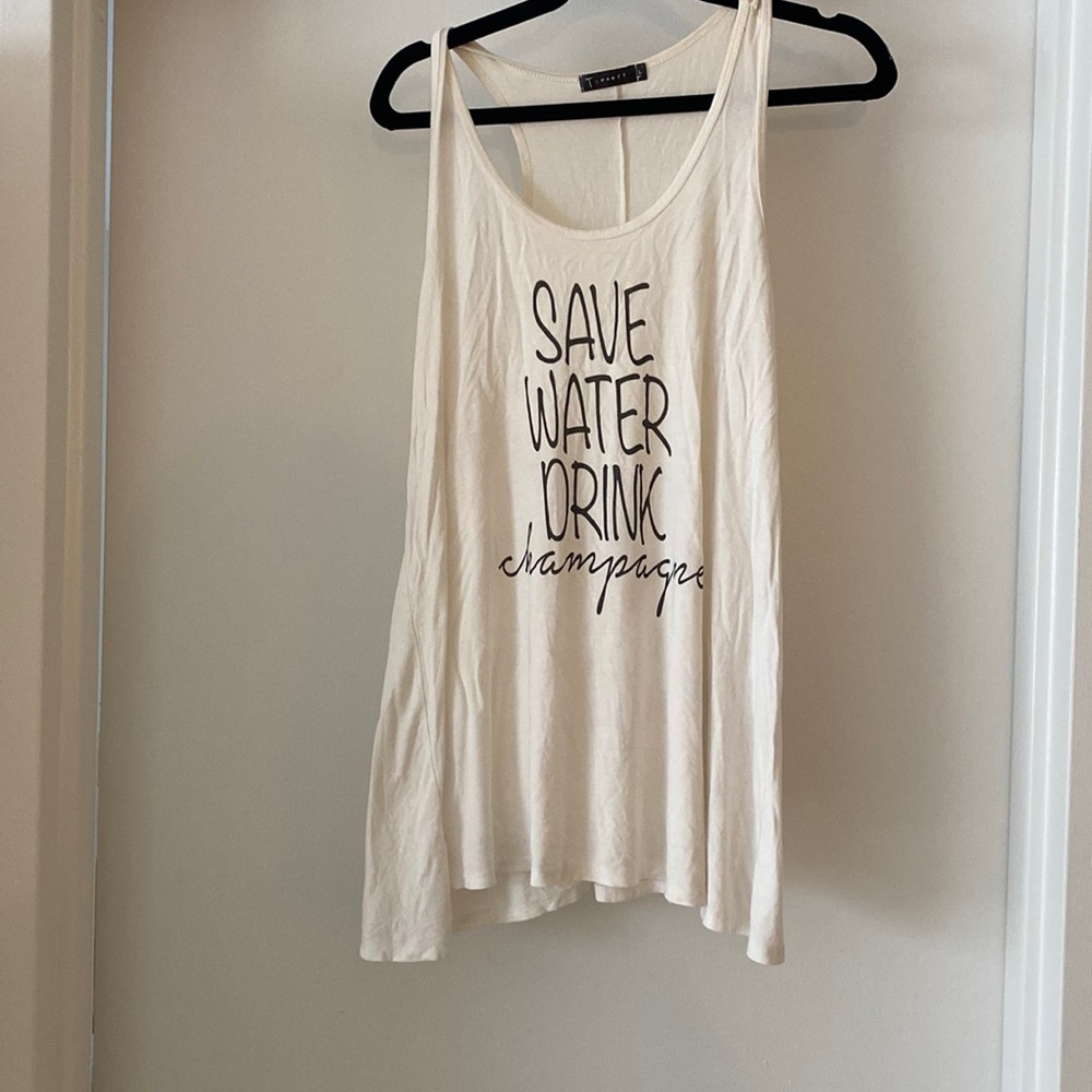 “Save water drink Champagne” racer back tank top from T Party.